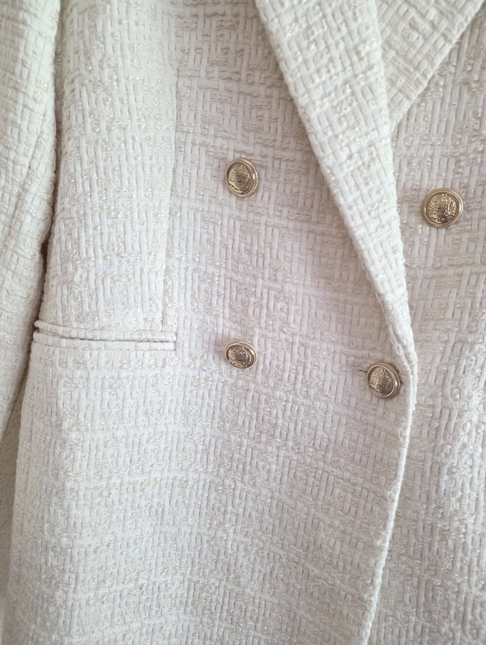 H&M Textured Tweed  Blazer Jacket New Size S - Picture 8 of 8